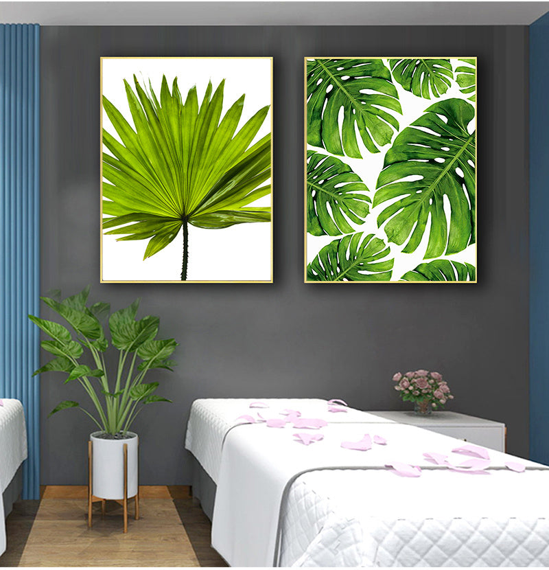 Frameless Green Plant Canvas Art