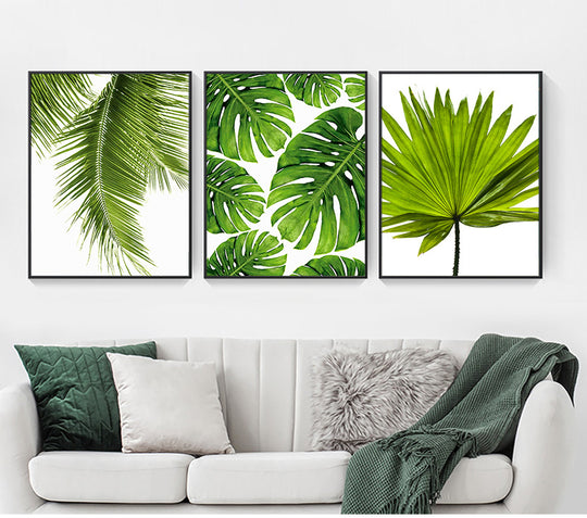 Frameless Green Plant Canvas Art