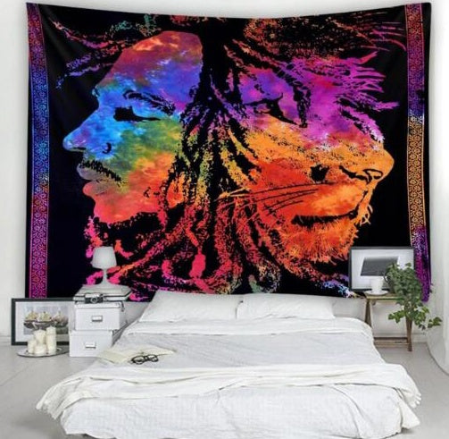 Elegant Geometric Tapestry in Plush Polyester Fabric